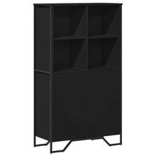 Hoge kast 79,5x35,5x137,5 cm bewerkt hout zwart