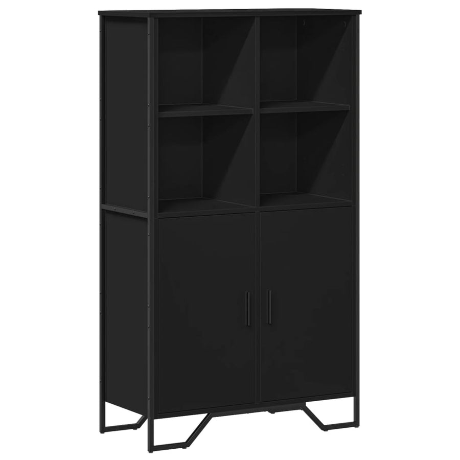 Hoge kast 79,5x35,5x137,5 cm bewerkt hout zwart