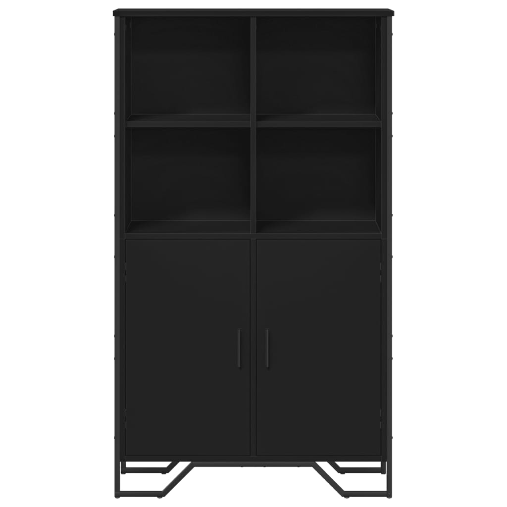 Hoge kast 79,5x35,5x137,5 cm bewerkt hout zwart
