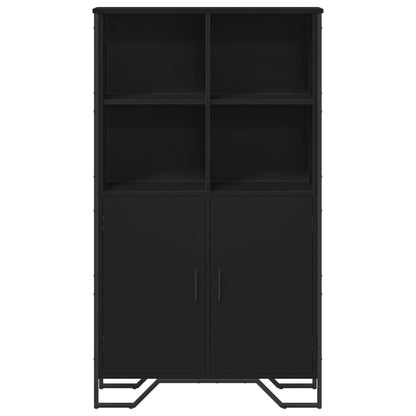 Hoge kast 79,5x35,5x137,5 cm bewerkt hout zwart