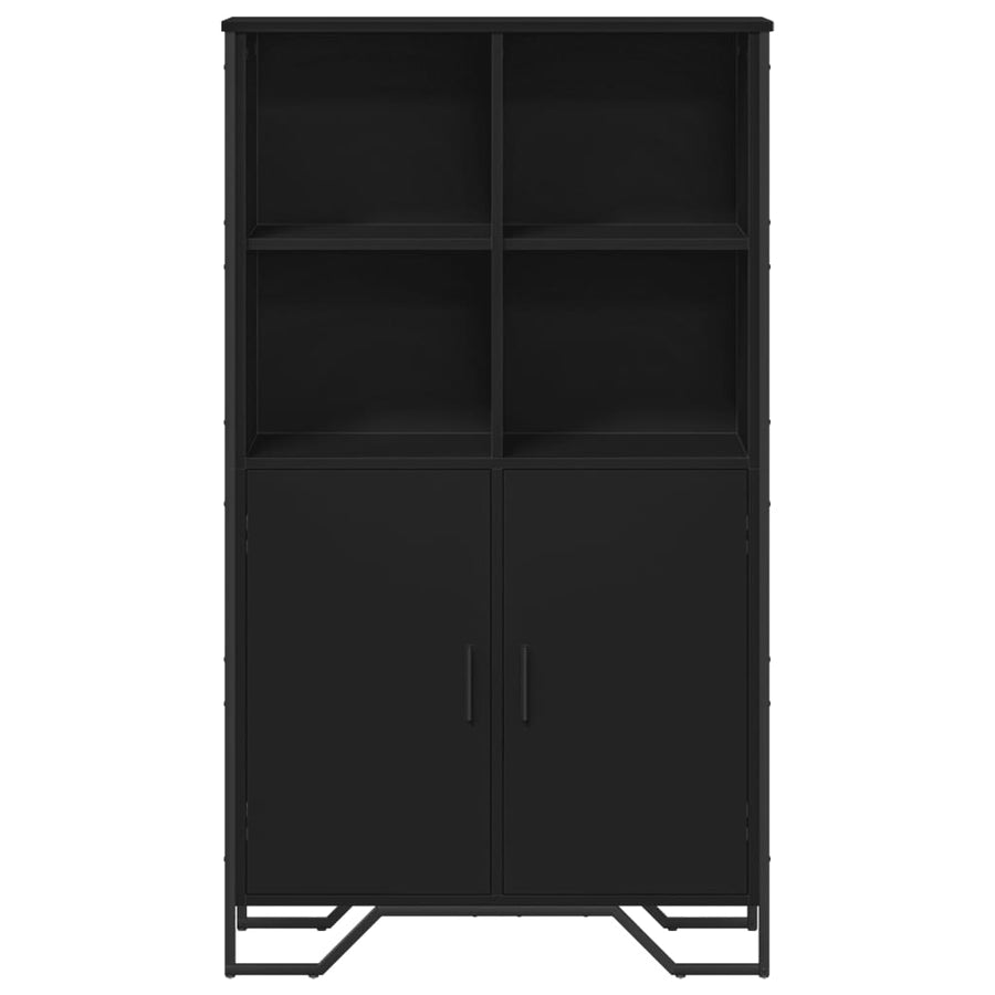 Hoge kast 79,5x35,5x137,5 cm bewerkt hout zwart