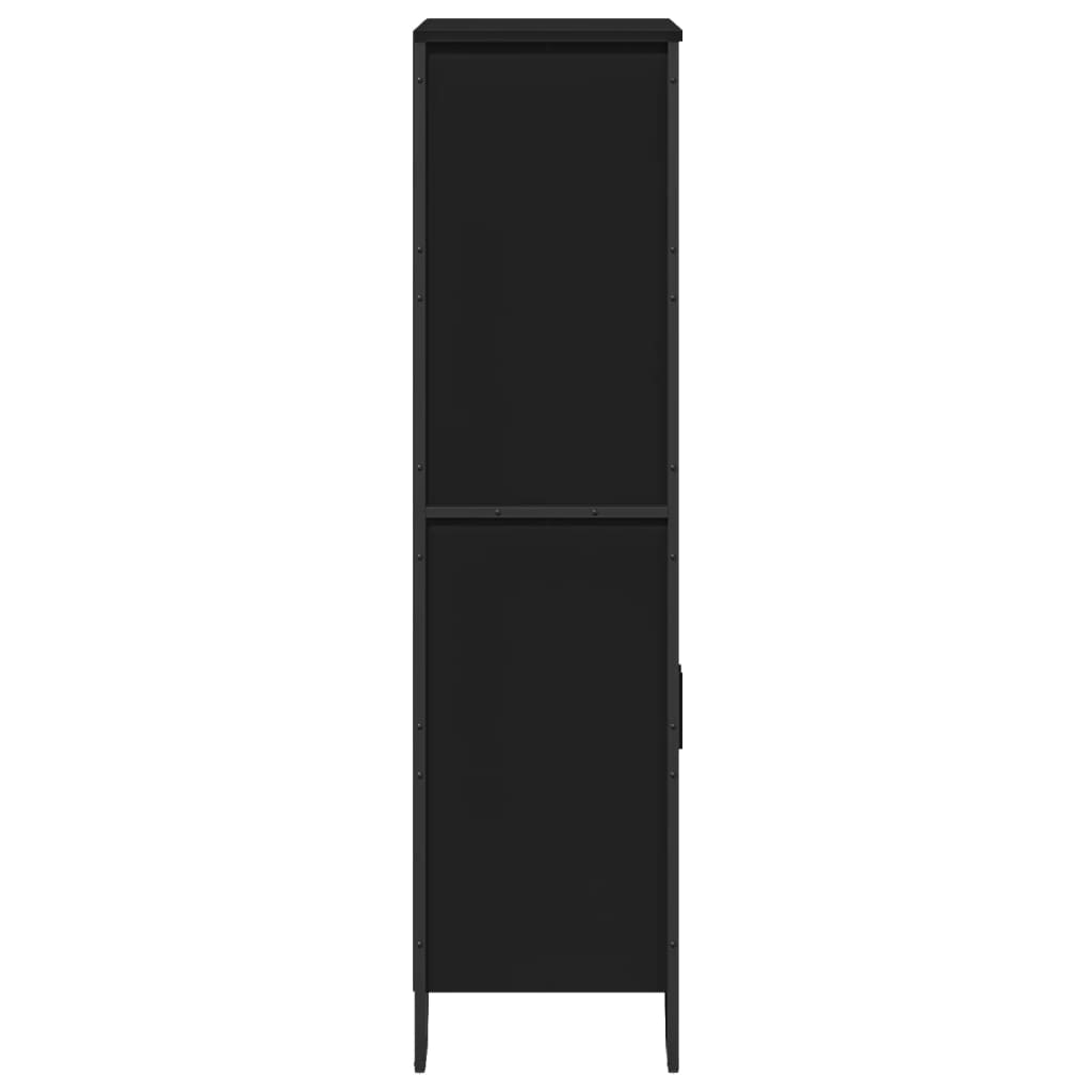 Hoge kast 79,5x35,5x137,5 cm bewerkt hout zwart
