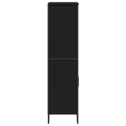 Hoge kast 79,5x35,5x137,5 cm bewerkt hout zwart