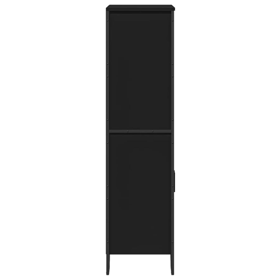 Hoge kast 79,5x35,5x137,5 cm bewerkt hout zwart