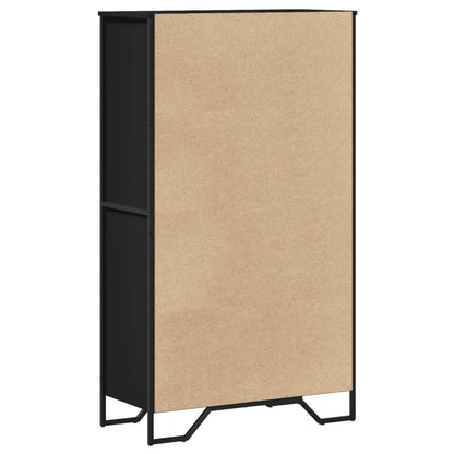 Hoge kast 79,5x35,5x137,5 cm bewerkt hout zwart