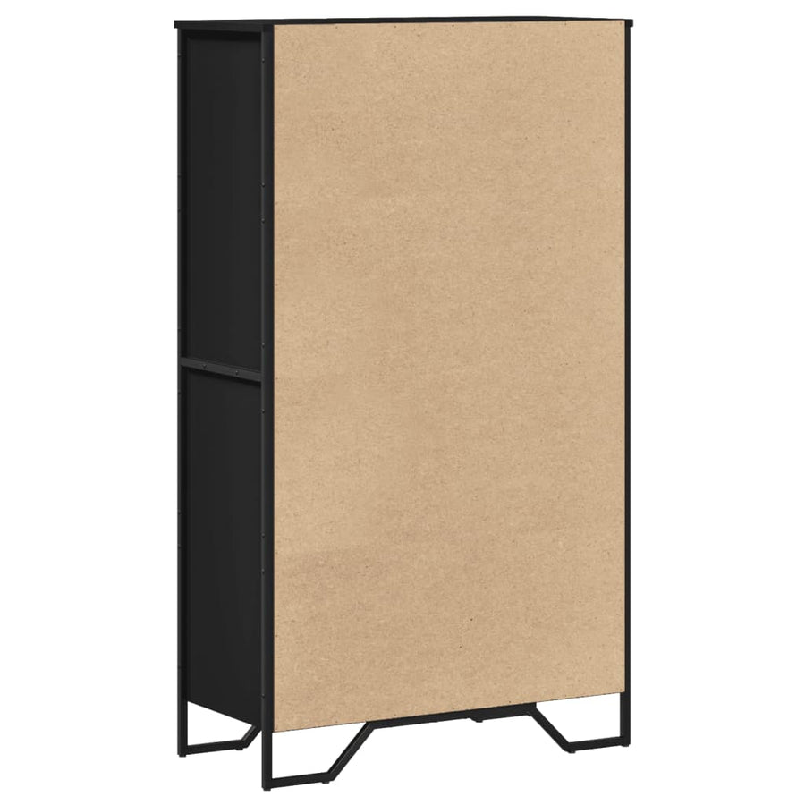 Hoge kast 79,5x35,5x137,5 cm bewerkt hout zwart
