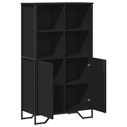 Hoge kast 79,5x35,5x137,5 cm bewerkt hout zwart