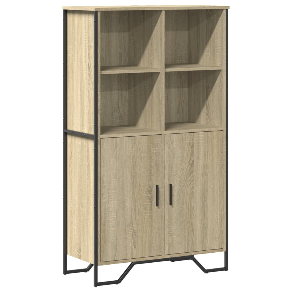 Hoge kast 79,5x35,5x137,5 cm bewerkt hout sonoma eikenkleurig