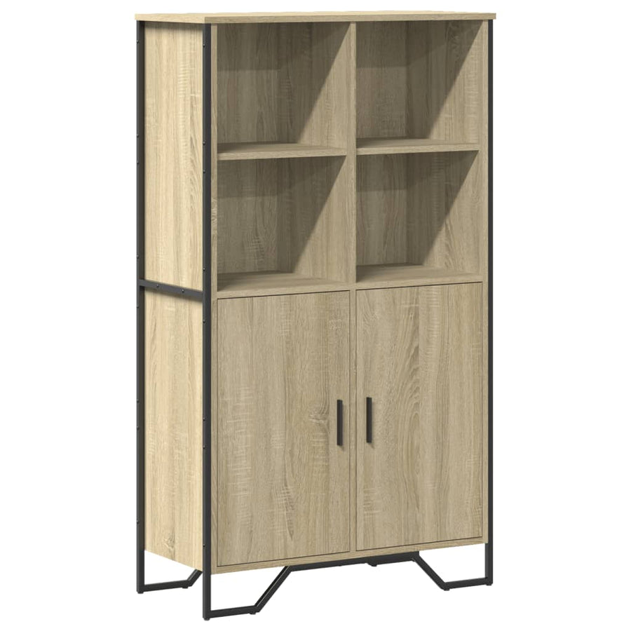 Hoge kast 79,5x35,5x137,5 cm bewerkt hout sonoma eikenkleurig