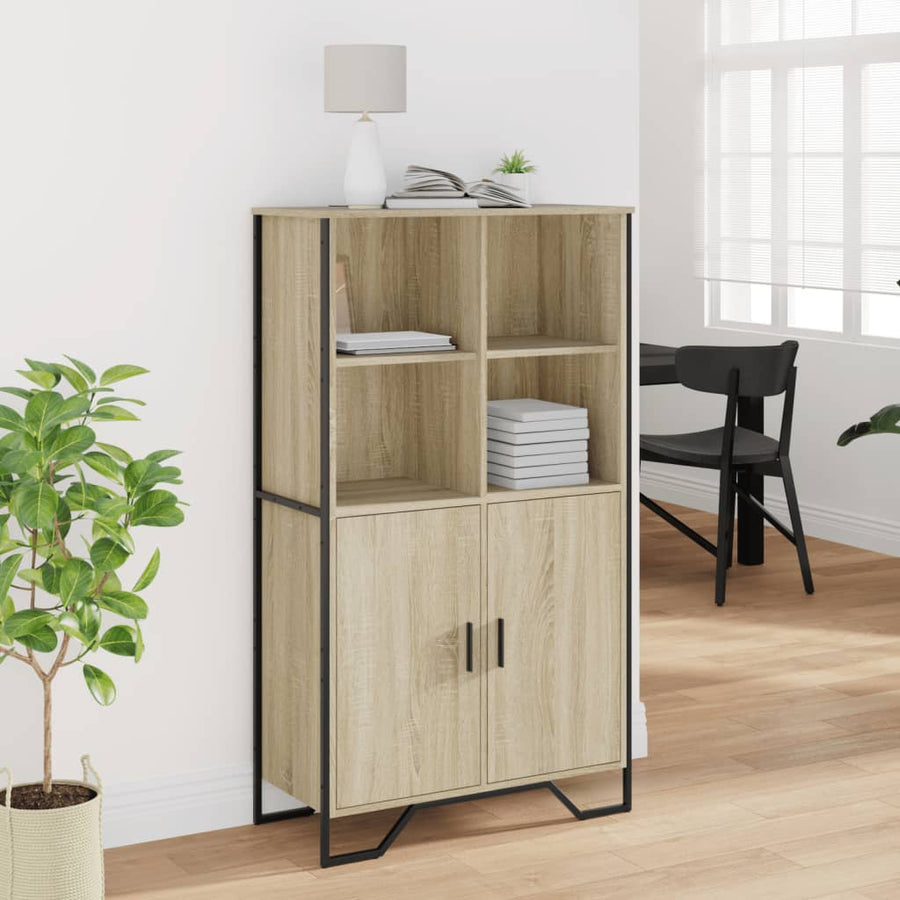 Hoge kast 79,5x35,5x137,5 cm bewerkt hout sonoma eikenkleurig