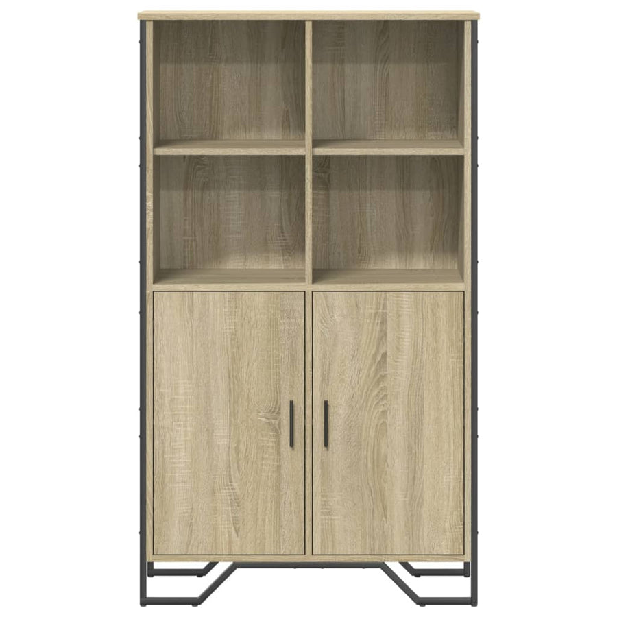 Hoge kast 79,5x35,5x137,5 cm bewerkt hout sonoma eikenkleurig