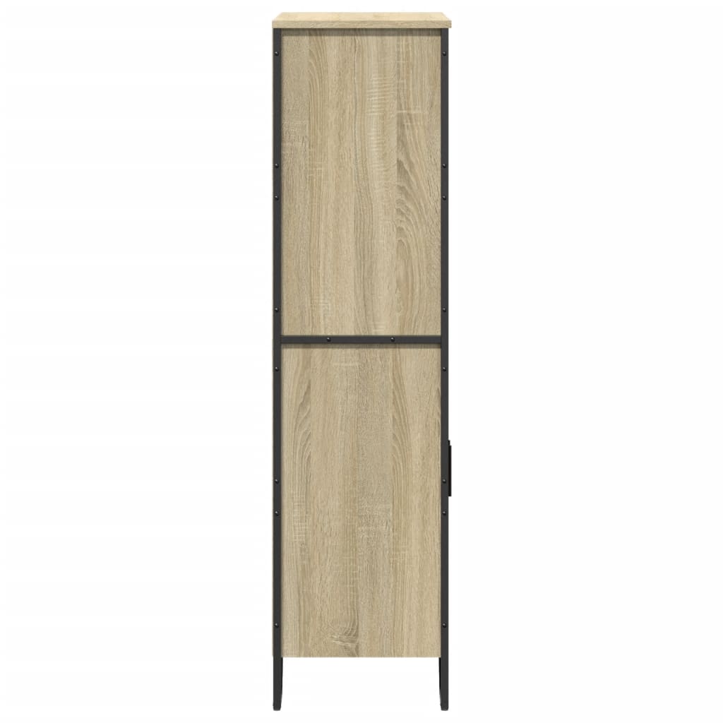 Hoge kast 79,5x35,5x137,5 cm bewerkt hout sonoma eikenkleurig