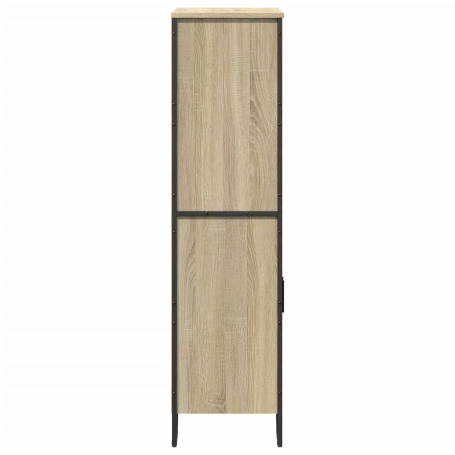 Hoge kast 79,5x35,5x137,5 cm bewerkt hout sonoma eikenkleurig