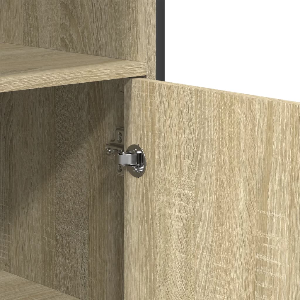 Hoge kast 79,5x35,5x137,5 cm bewerkt hout sonoma eikenkleurig