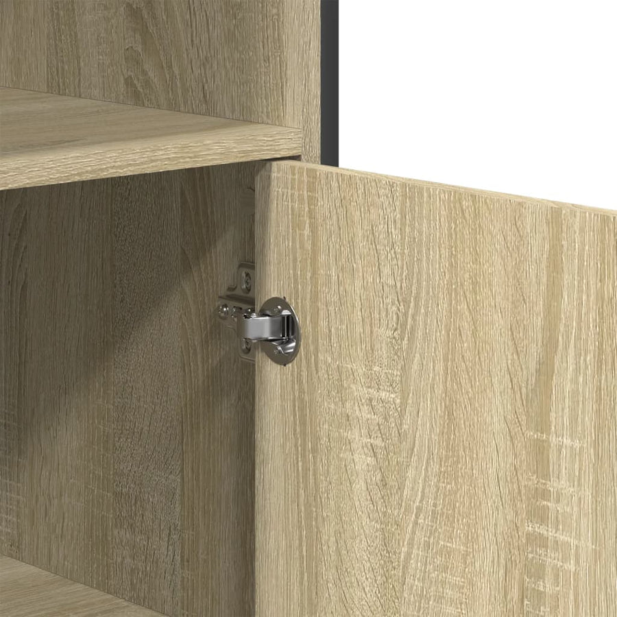 Hoge kast 79,5x35,5x137,5 cm bewerkt hout sonoma eikenkleurig