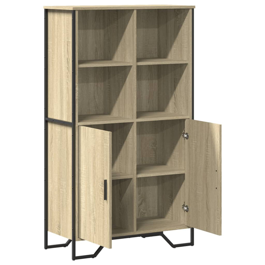 Hoge kast 79,5x35,5x137,5 cm bewerkt hout sonoma eikenkleurig