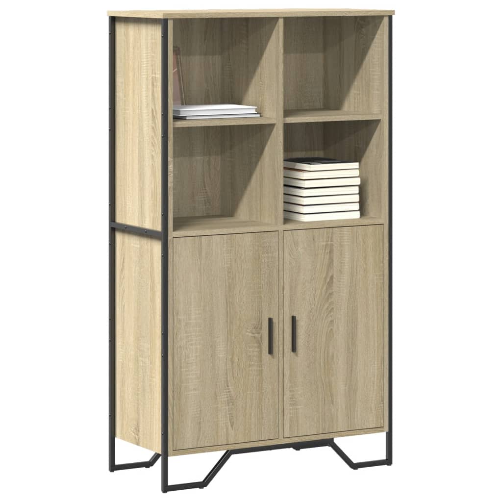 Hoge kast 79,5x35,5x137,5 cm bewerkt hout sonoma eikenkleurig