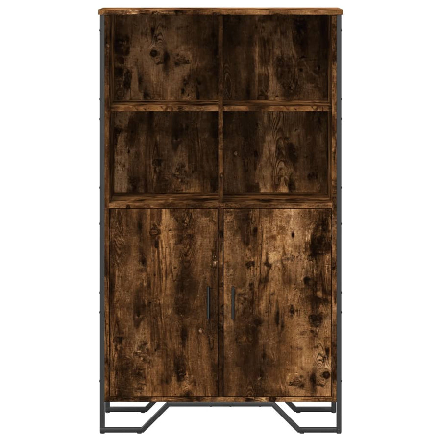 Hoge kast 79,5x35,5x137,5 cm bewerkt hout gerookt eikenkleurig