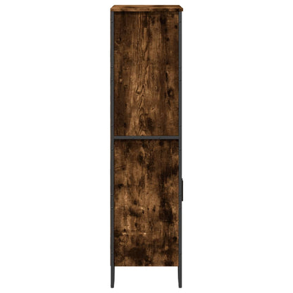 Hoge kast 79,5x35,5x137,5 cm bewerkt hout gerookt eikenkleurig