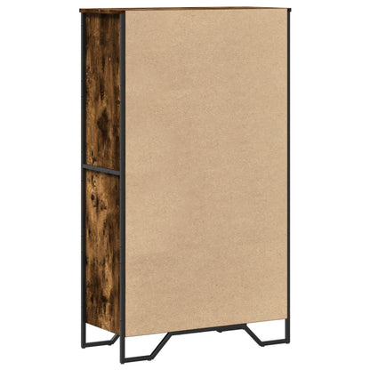 Hoge kast 79,5x35,5x137,5 cm bewerkt hout gerookt eikenkleurig