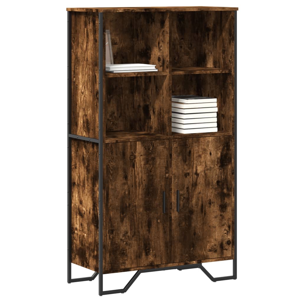 Hoge kast 79,5x35,5x137,5 cm bewerkt hout gerookt eikenkleurig