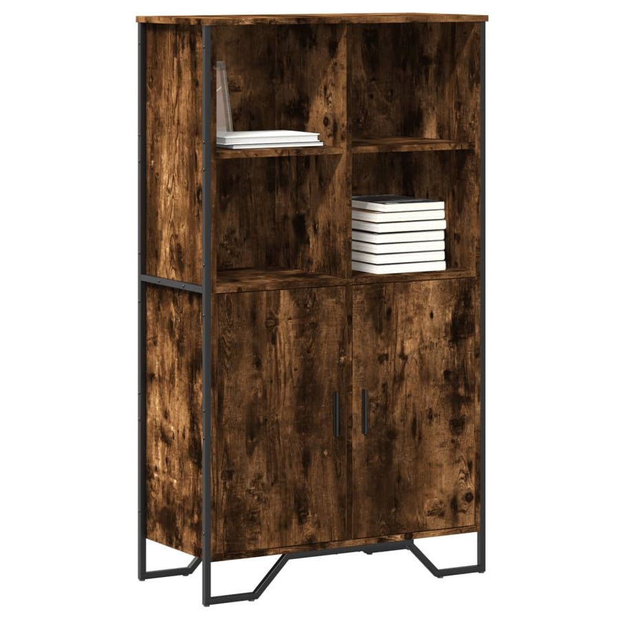 Hoge kast 79,5x35,5x137,5 cm bewerkt hout gerookt eikenkleurig