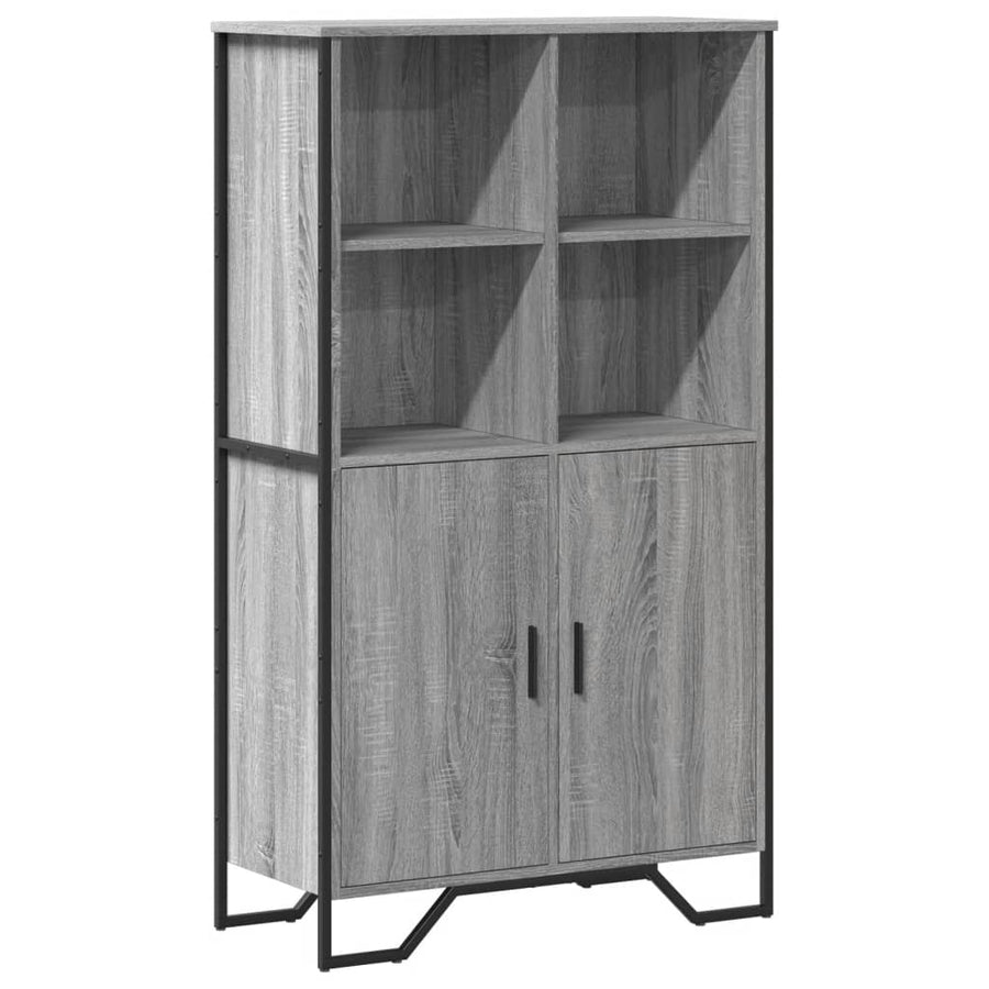 Hoge kast 79,5x35,5x137,5 cm bewerkt hout grijs sonoma eiken