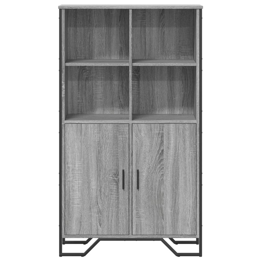 Hoge kast 79,5x35,5x137,5 cm bewerkt hout grijs sonoma eiken