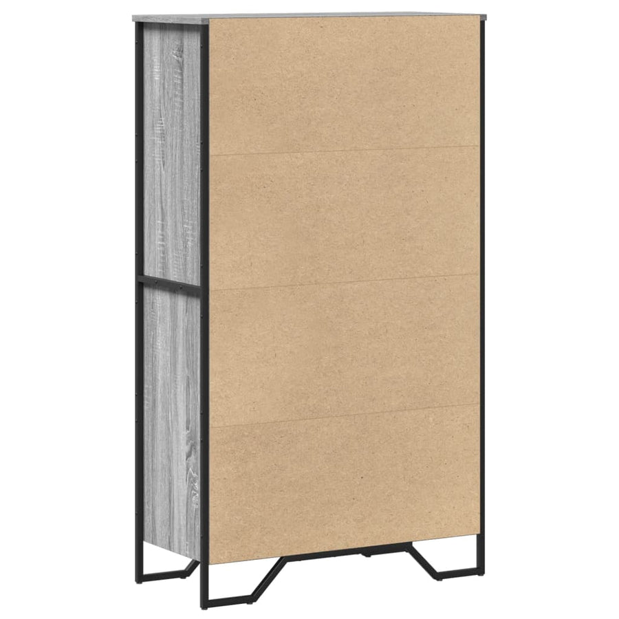Hoge kast 79,5x35,5x137,5 cm bewerkt hout grijs sonoma eiken