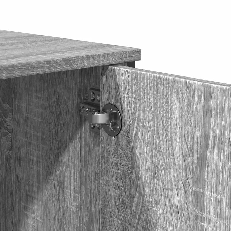 Hoge kast 79,5x35,5x137,5 cm bewerkt hout grijs sonoma eiken