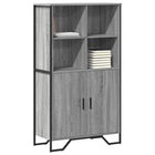 Hoge kast 79,5x35,5x137,5 cm bewerkt hout grijs sonoma eiken