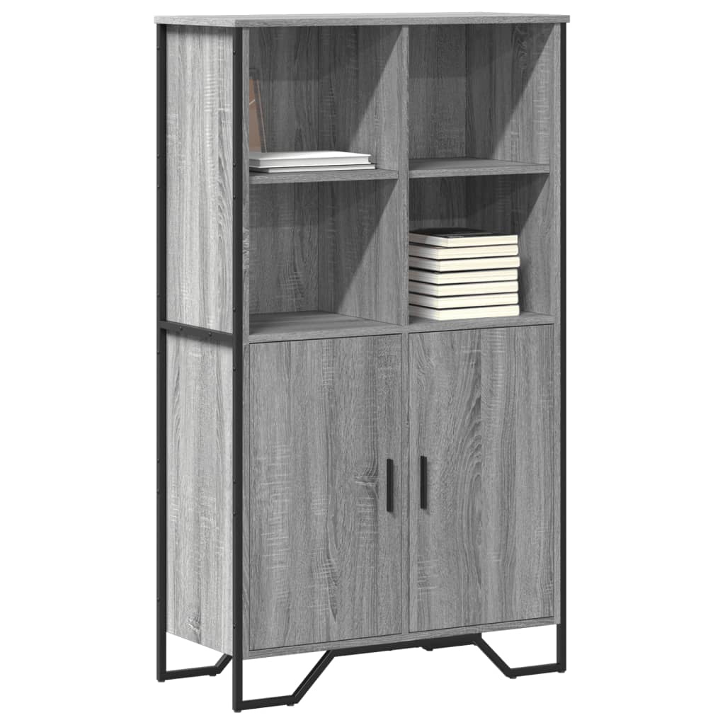 Hoge kast 79,5x35,5x137,5 cm bewerkt hout grijs sonoma eiken