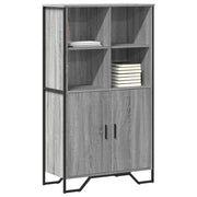 Hoge kast 79,5x35,5x137,5 cm bewerkt hout grijs sonoma eiken