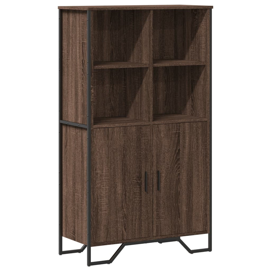 Hoge kast 79,5x35,5x137,5 cm bewerkt hout bruin eikenkleur