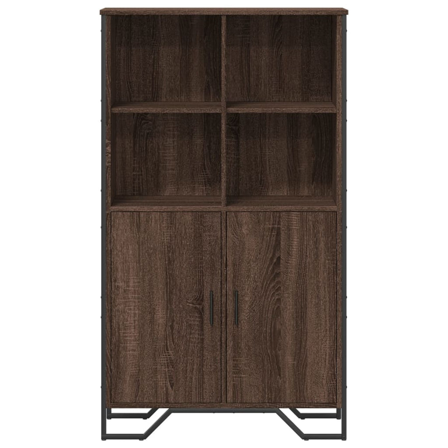 Hoge kast 79,5x35,5x137,5 cm bewerkt hout bruin eikenkleur
