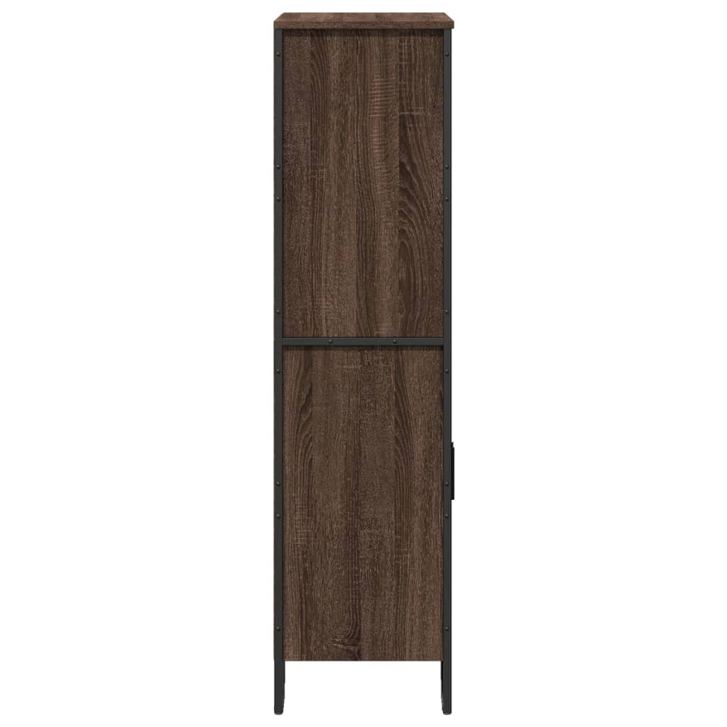 Hoge kast 79,5x35,5x137,5 cm bewerkt hout bruin eikenkleur