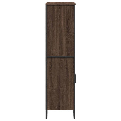 Hoge kast 79,5x35,5x137,5 cm bewerkt hout bruin eikenkleur