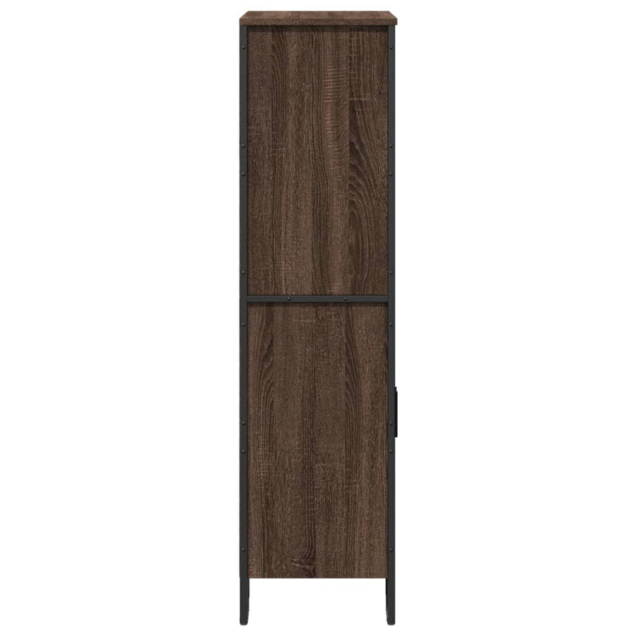 Hoge kast 79,5x35,5x137,5 cm bewerkt hout bruin eikenkleur