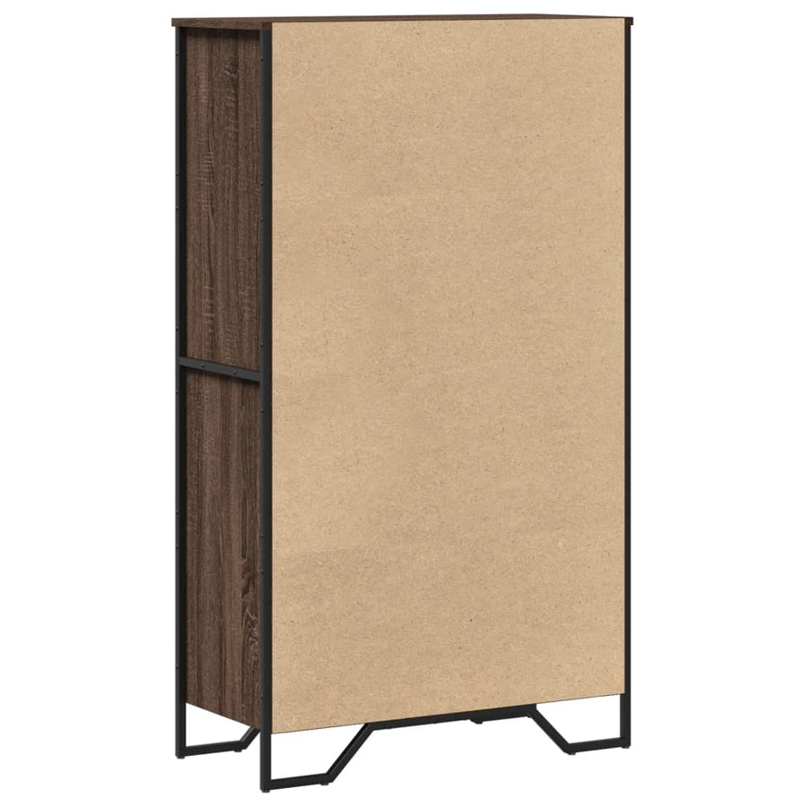 Hoge kast 79,5x35,5x137,5 cm bewerkt hout bruin eikenkleur