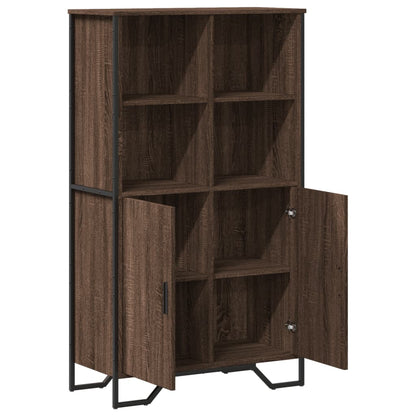 Hoge kast 79,5x35,5x137,5 cm bewerkt hout bruin eikenkleur