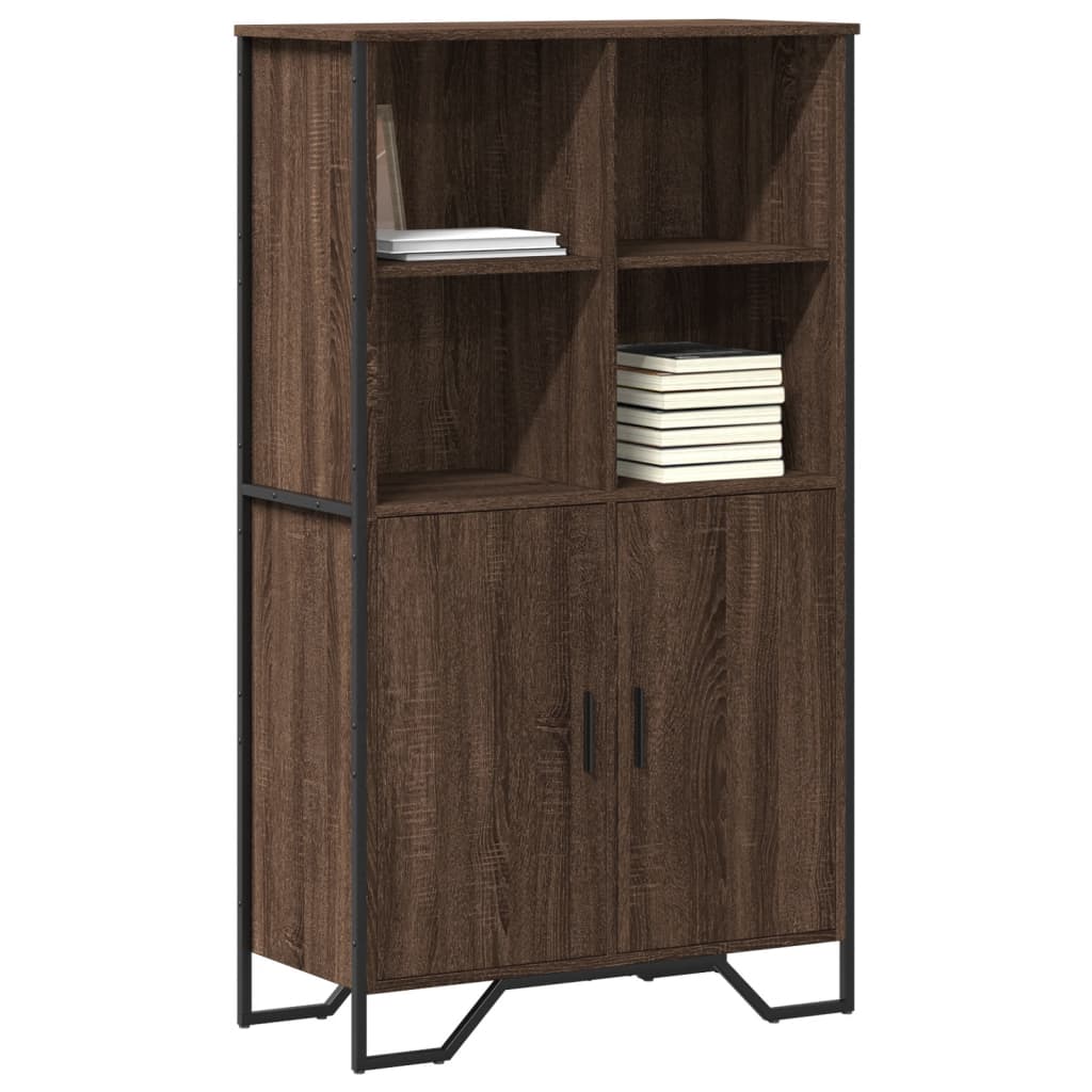 Hoge kast 79,5x35,5x137,5 cm bewerkt hout bruin eikenkleur