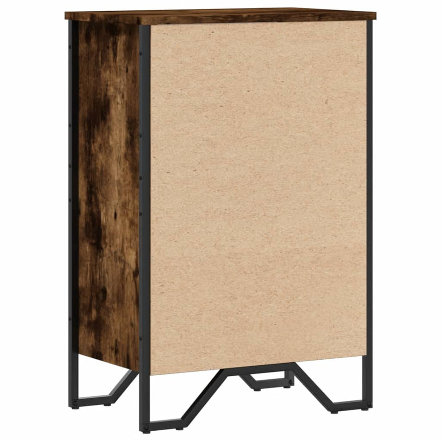 Boekenkast 50x31x74,5 cm bewerkt hout gerookt eikenkleurig