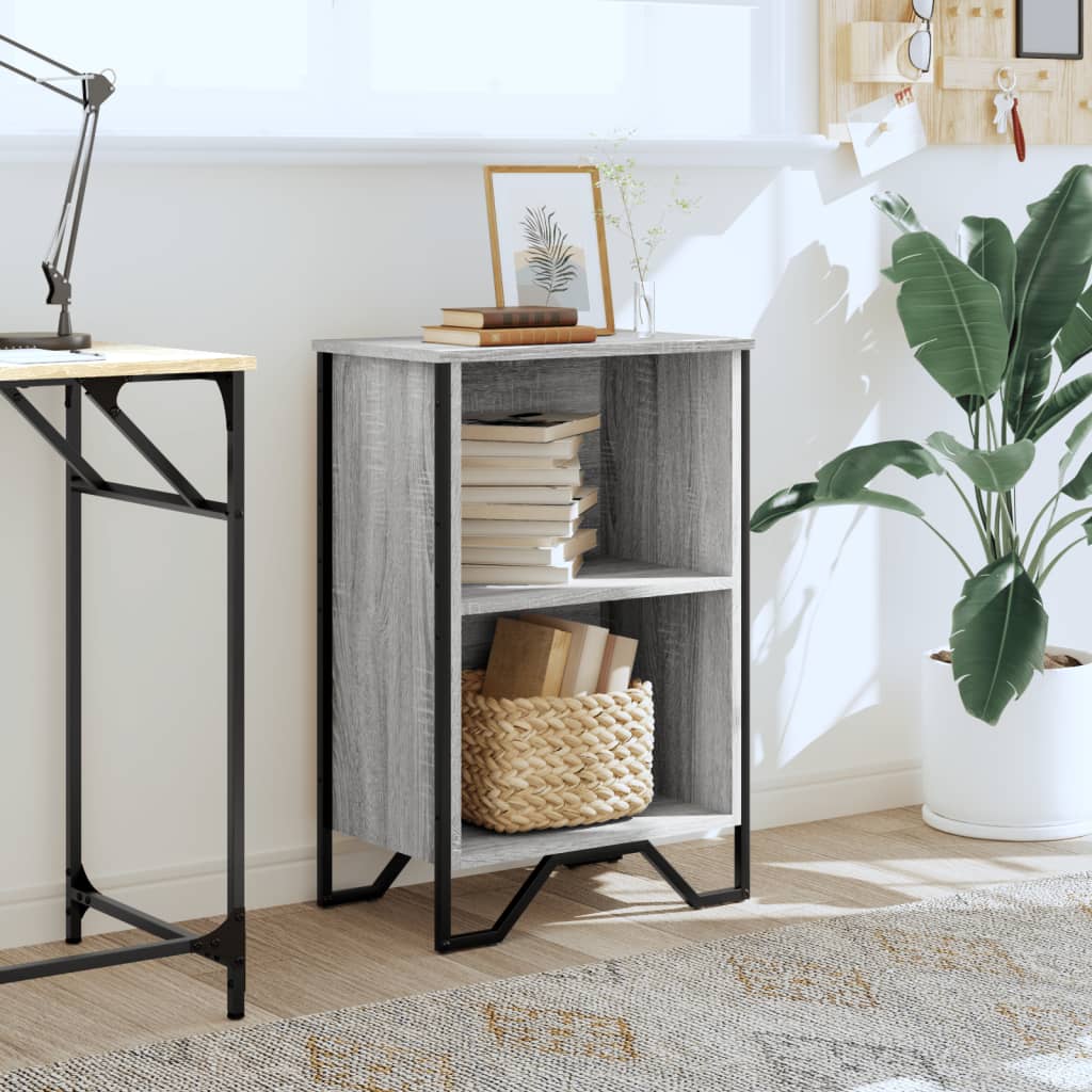 Boekenkast 50x31x74,5 cm bewerkt hout grijs sonoma eikenkleur