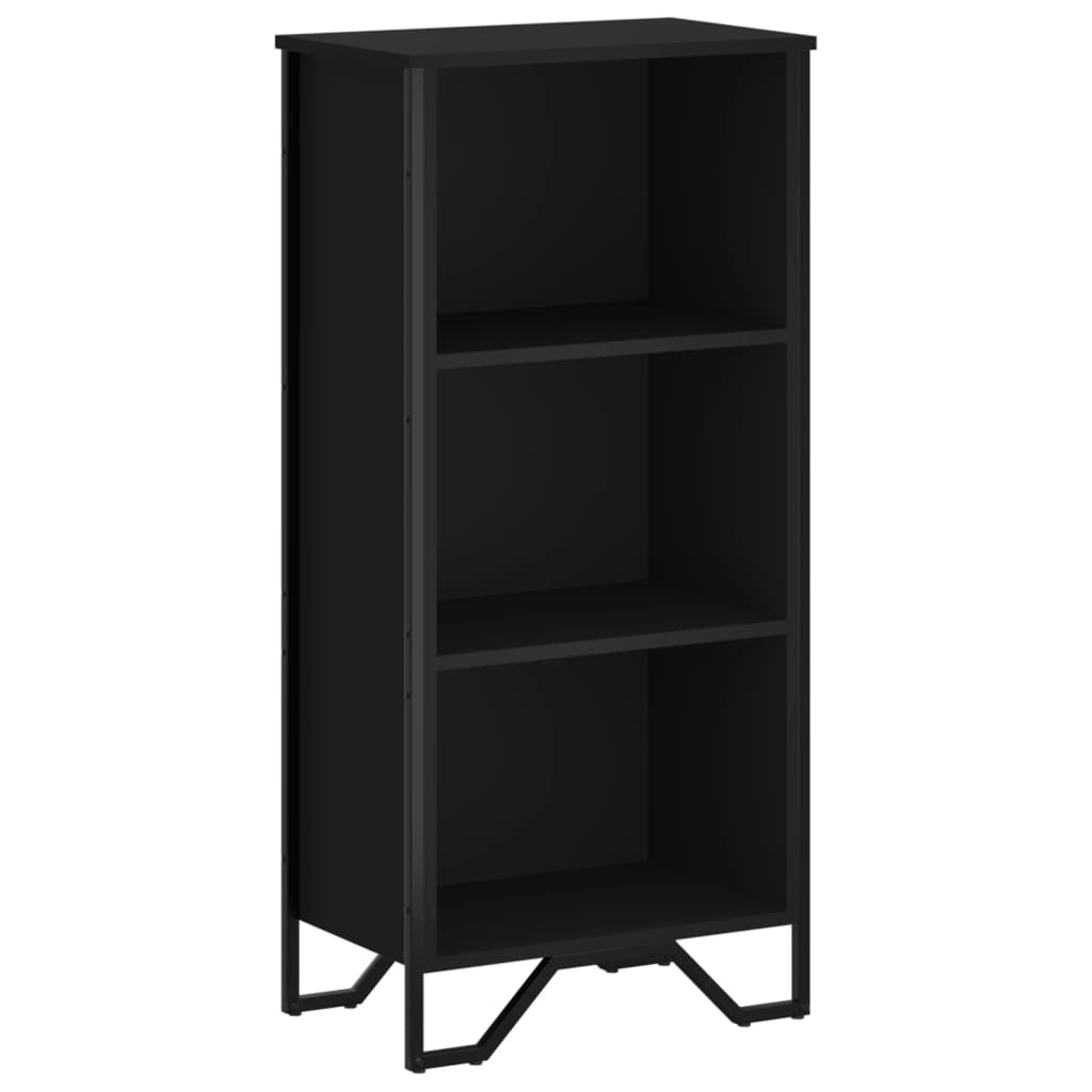 Boekenkast 50x31x106 cm bewerkt hout zwart