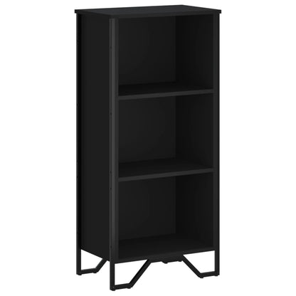 Boekenkast 50x31x106 cm bewerkt hout zwart