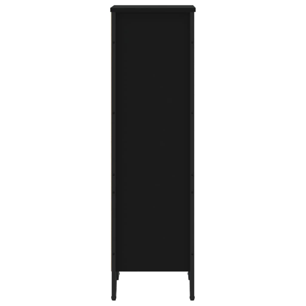 Boekenkast 50x31x106 cm bewerkt hout zwart