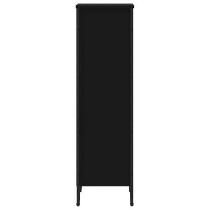 Boekenkast 50x31x106 cm bewerkt hout zwart