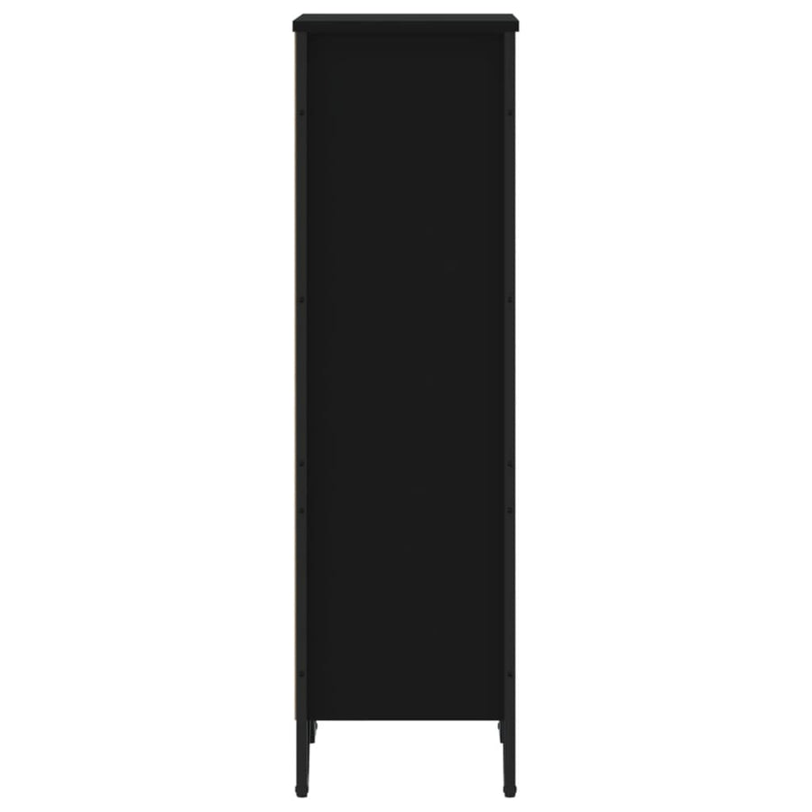 Boekenkast 50x31x106 cm bewerkt hout zwart