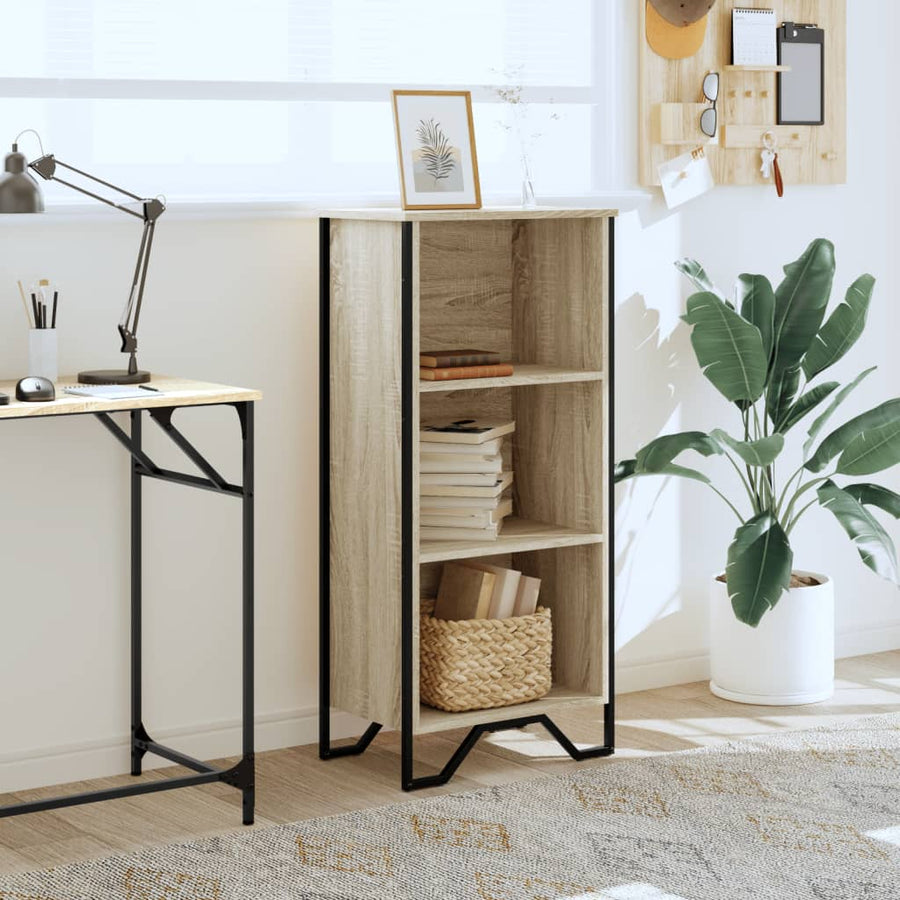 Boekenkast 50x31x106 cm bewerkt hout sonoma eikenkleurig