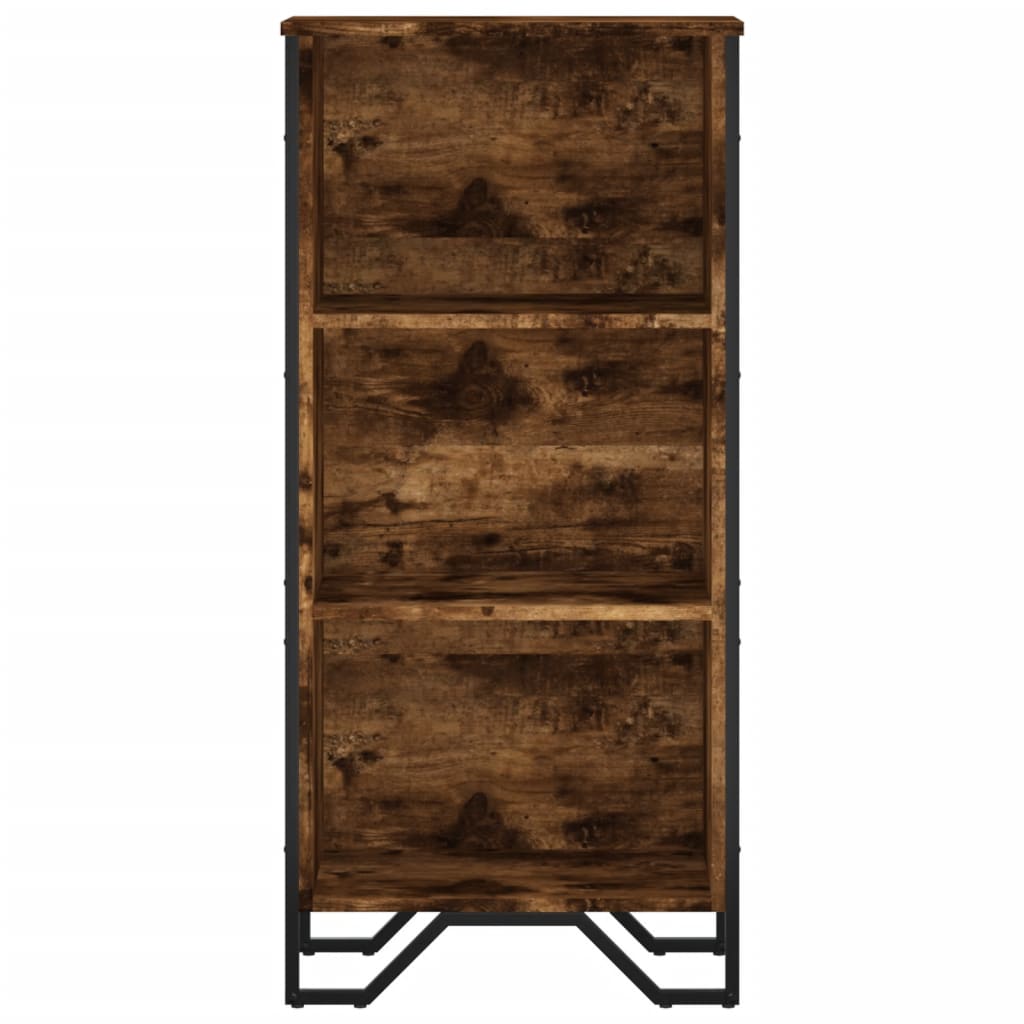 Boekenkast 50x31x106 cm bewerkt hout gerookt eikenkleurig